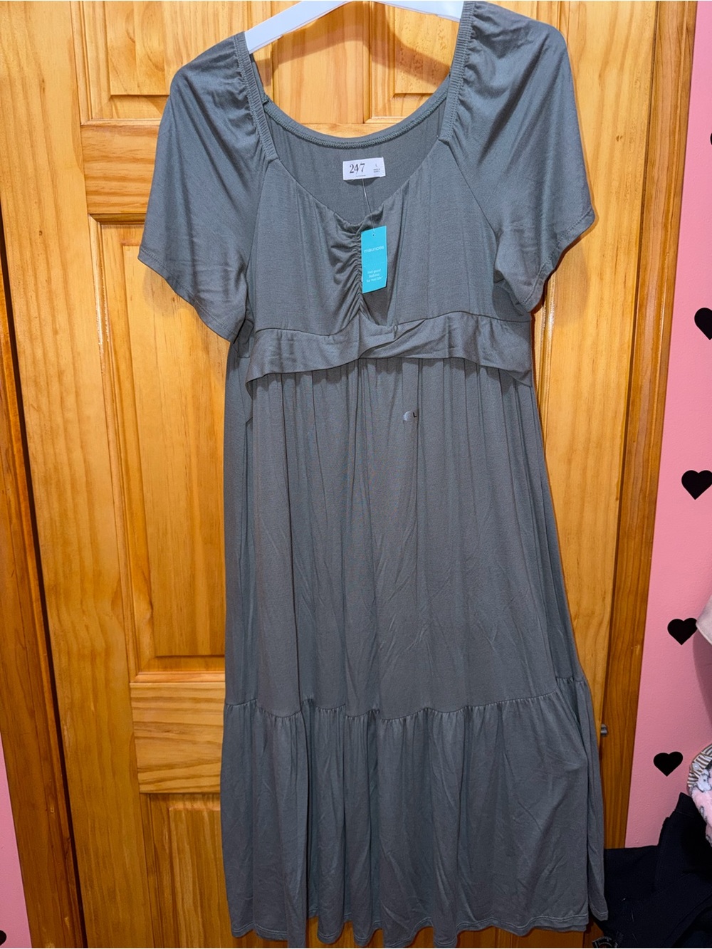 Maurices Olive Green Tiered Maxi Dress with Scoop Neck